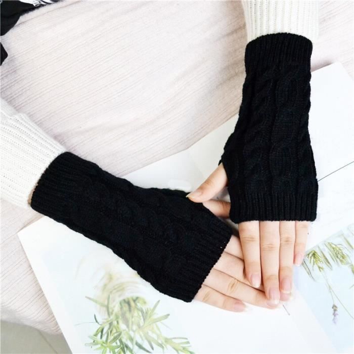 Gants Sans Doigts Tricotés Pour Femmes Et Hommes - Automne/hiver - Conduite, Plein Air - Taille Unique - Rose - 9