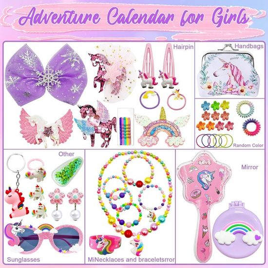 Calendrier De L’Avent Licorne 2024 – 24 Surprises Bijoux DIY Pour Filles, Enfants, Noël Magique