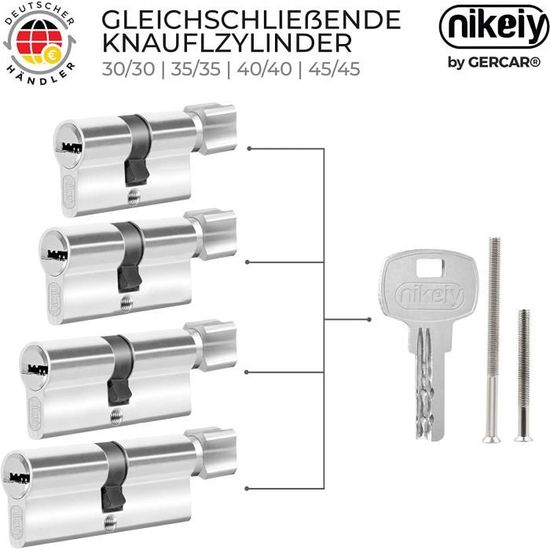 Cylindre de serrure BRICARD Alpha débrayable - Nickelé - Européen - 10  goupilles - 70 mm - 5 clés incluses - Cdiscount Bricolage