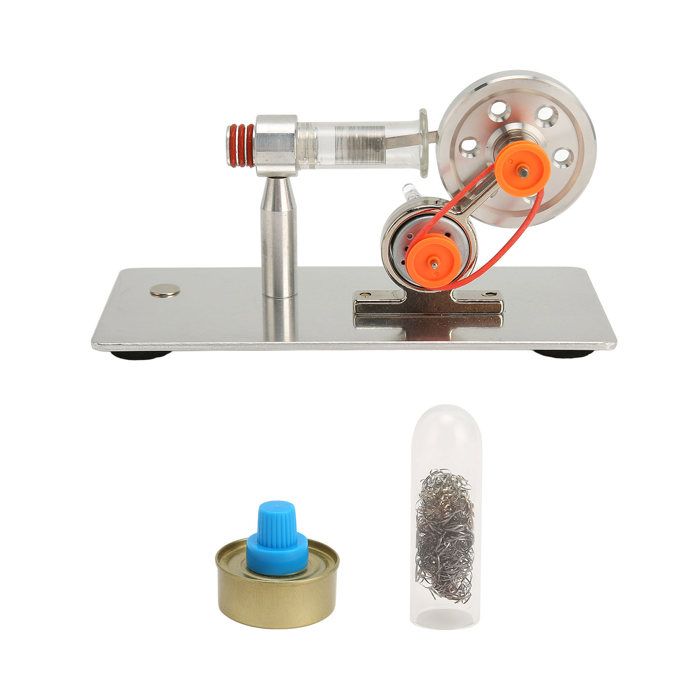 Moteur Stirling Miniature 5V 2200RPM, Kit Éf Science pour Enfants, Construction en Acier Inoxydable, Projet DIY Mécanique et Énergie Thermique