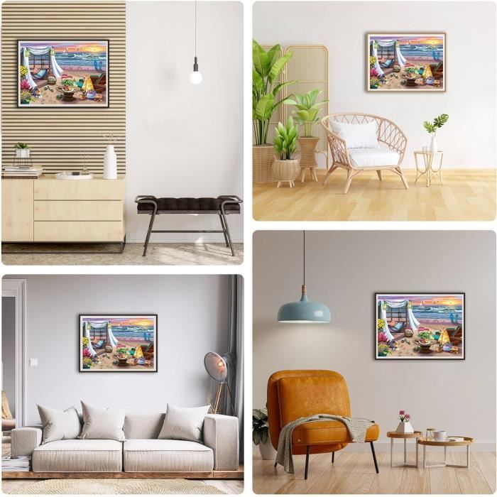 MXJSUA Peinture Diamant Adulte, Paysage Aquarelle 5D Diamond Painting Complet, Diamant Strass Point de Croix Cristal Painting, Diamant Kit Murale Décoration, 30x40 cm