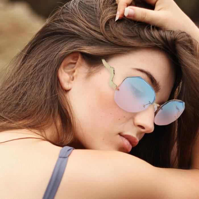 Lunettes de soleil polygonales sans monture Protection UV à bord pare-soleil  lunettes lunettes uniques Taille unique Or bleu rose - Achat / Vente  lunettes de soleil Mixte - Cdiscount
