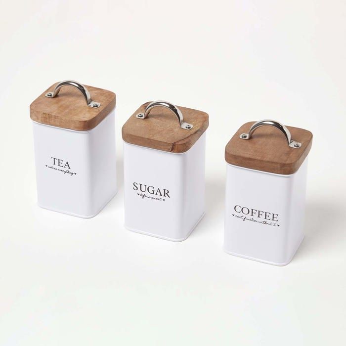 Lot de 3 boîtes de café à thé en sucre, boîtes de conserve hermétiques pour  aliments de cuisine 10x17cm - Cdiscount Maison