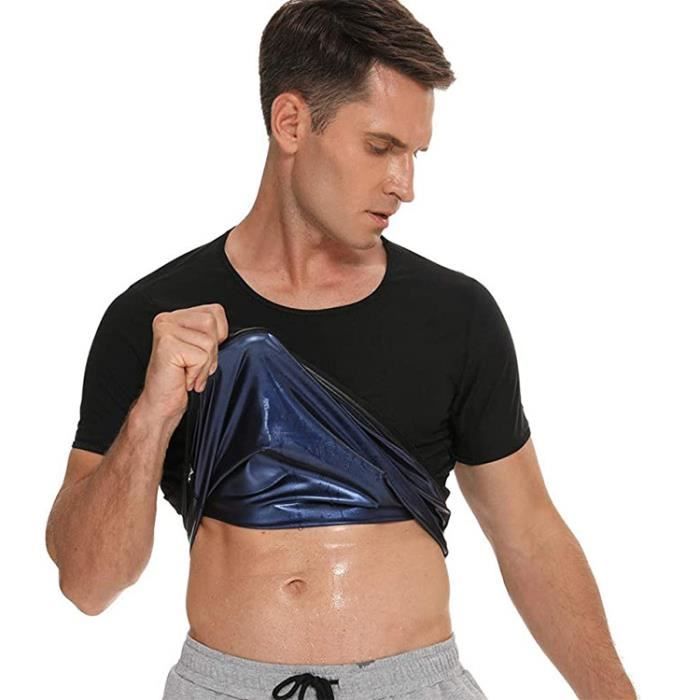 T shirt de Sudations Manches Courtes Homme Amincissante Sport