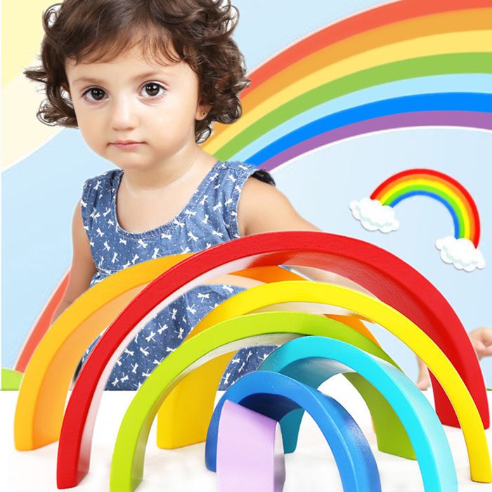 BOÎTE À FORME Pyramide bebe anneaux a empiler bois arc en ciel multicolore  jouet jeu educatif-D1 - Cdiscount Jeux - Jouets