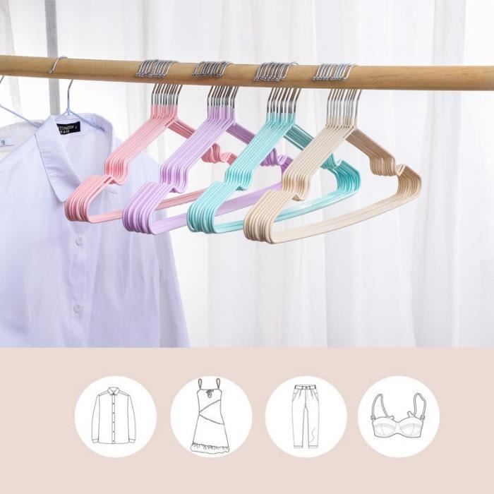 20 Cintres En Métal Extra-larges Avec Barre Antidérapante