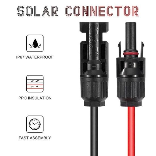 Sonew Câble adaptateur panneau solaire vers SAE Câble de Connecteur de  Panneau Solaire 10AWG 0,6 M SAE à electronique connecteur - Cdiscount  Bricolage