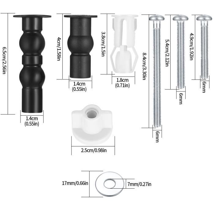 Jeu De 4 Vis Pour Siège De Toilette - Acier Inoxydable, Universel Pour Fixation Abattant WC