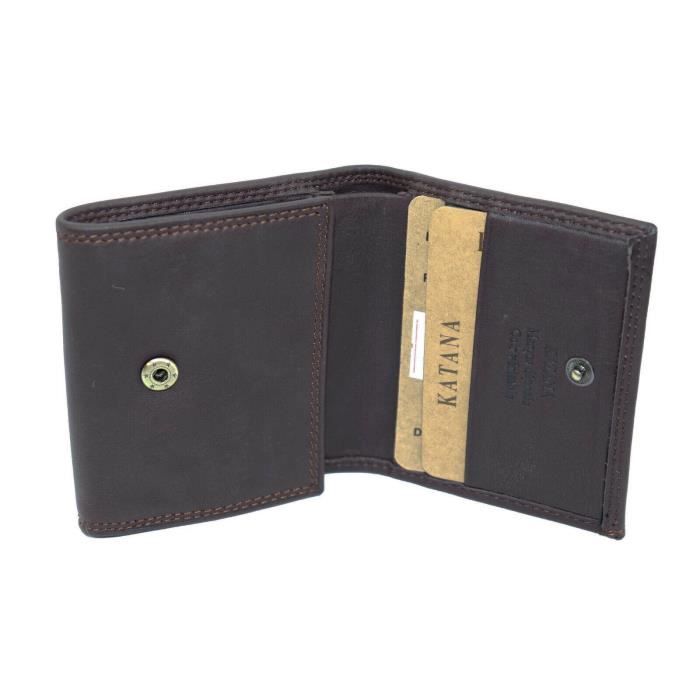 KATANA petit porte monnaie unisexe en cuir lisse réf 553047 (3 coul KATANA petit porte monnaie unisexe en cuir lisse réf 553047 (3 coul
