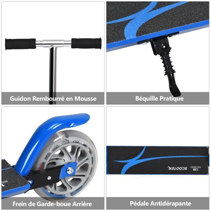 Trottinette Pliable La Reine Des Neiges – Roulements ABEC 5, Frein Arrière Au Pied, Hauteur Ajustable – Plateau Alu Antidérapant