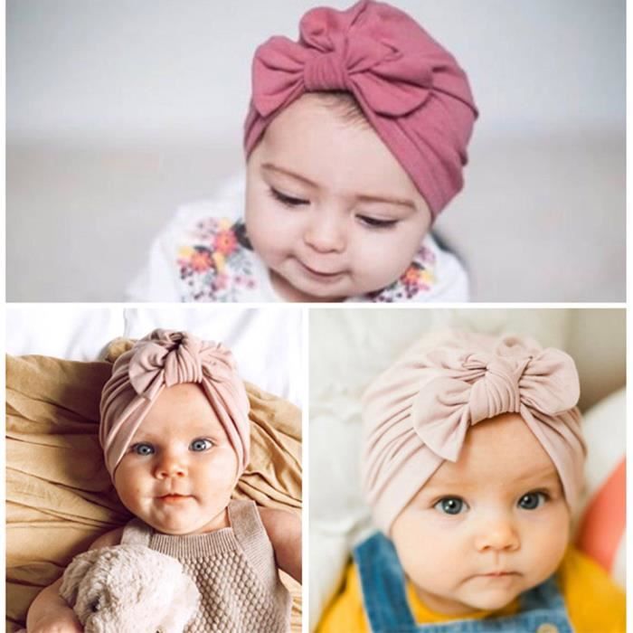 12 Pcs Bandeau Cheveux Bébé Fille Chapeaux Turban Noeud Papillon