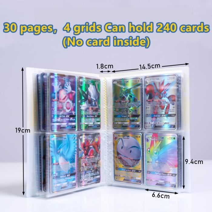ALBUM PHOTO,44--Livre De Cartes Pokémon Pour Enfants, 4 Pochettes, 240  Livres De Jeu, Collection, Porte-cartes, Classeur, Carnet, Cl