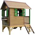 AXI Tom Maison Enfant avec Toboggan rouge | Aire de Jeux pour l'extérieur en marron & vert | Maisonnette / Cabane de Jeu en Bois-3