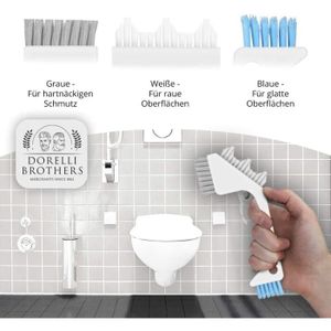 Brosse Joint Carrelage - Lot De 3, Poils Durs, Avec Crochet Adhésif - Pour Nettoyage Interstices Salle De Bain, Cuisine, évier