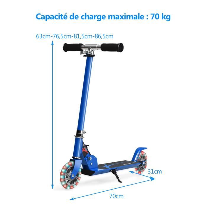 Trottinette électrique pliable EEZIFlash enfant dès 3 ans - Bleu et Noir -  120W, 10 km/h, capacité de charge 50 kg - Achat / Vente TROTTINETTE -  Cdiscount