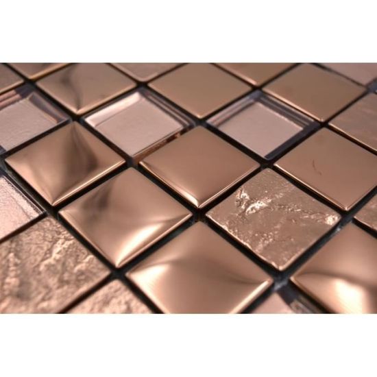 Métal Cuivre Mosaïque Carrelage Myron Kombi 3D