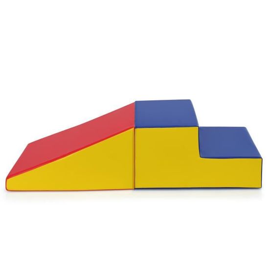 giantex 2 modules de motricite en mousse avec toboggan en prisme triangulaire et escalier pour enfant plus de 3 ans jouets educatif cdiscount jeux jouets