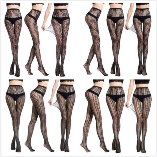 EY _ Femmes Strass Résille élastique bas fish net Collants Collants Bon Marché