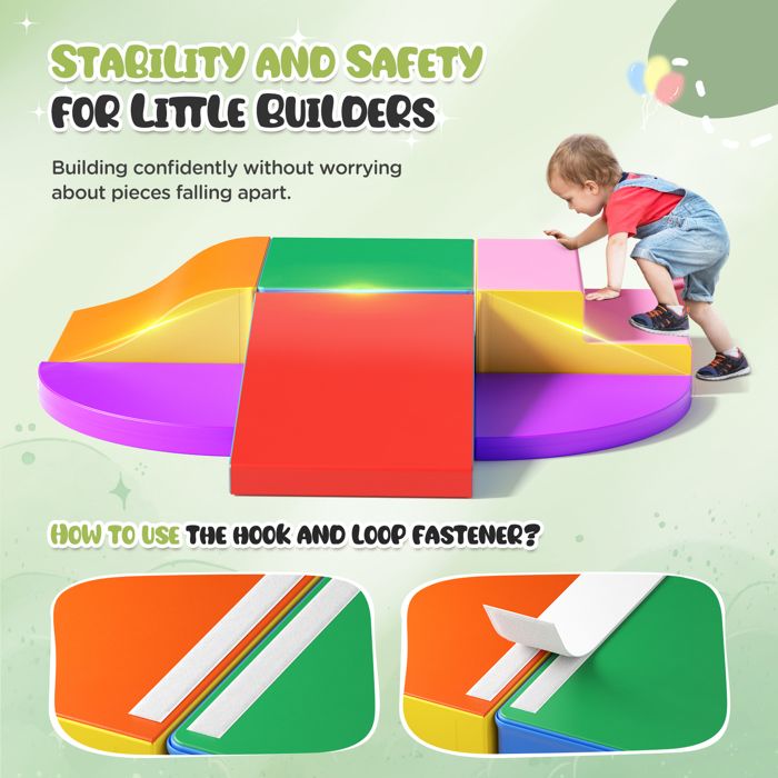 Parcours Motricité Bébé 4 Pièces JungleDove - Modules Mousse PU Antidérapants, Structure Escalade Éducative Pour Enfants