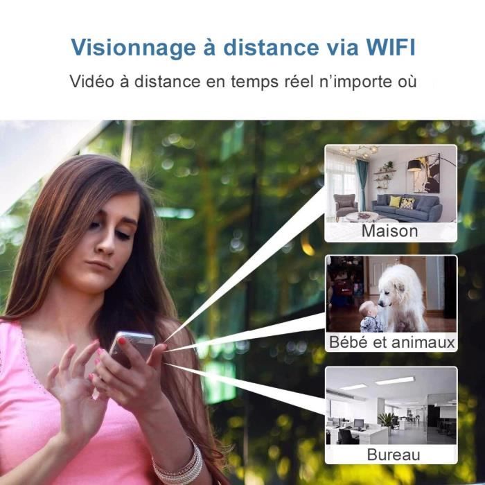 Petite Caméra Surveillance HD 1080P WIFI Vision De Nuit Détecteur De Mouvement