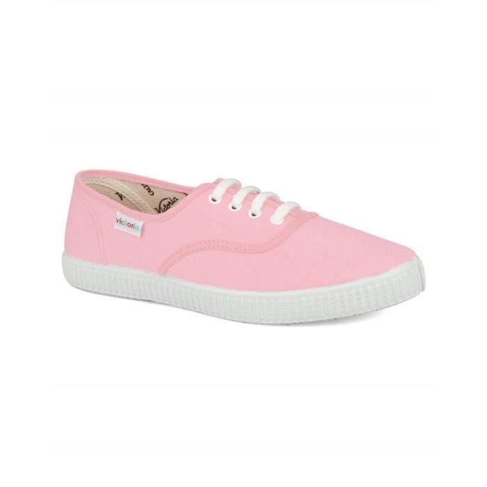 Basket Victoria 6613 Rose Baskets Victoria pour homme et femme Toile Lacets Semelle de gomme Rose Rose Cdiscount Chaussures