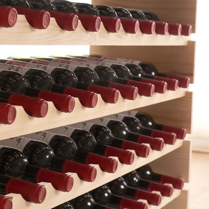SogesHome 10 étagères pour 100 bouteilles, casier à vin, bois, 110 x 35 x  116,5 cm - Cdiscount Maison