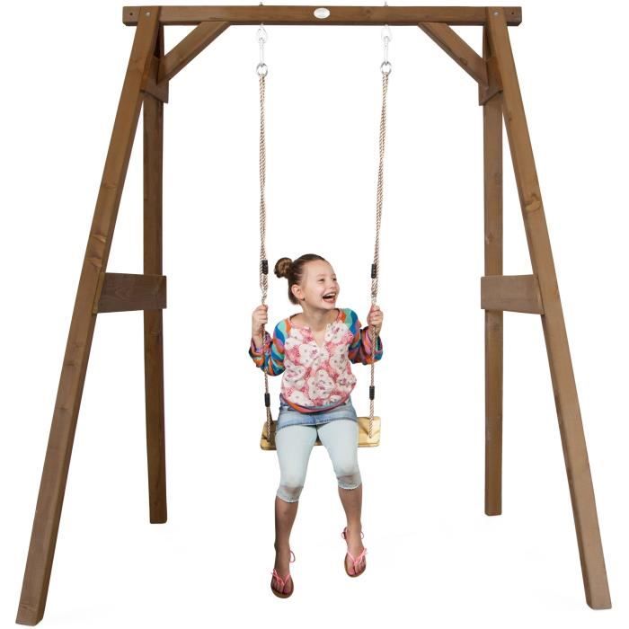 Axi House Portique en Bois Mural Wall Mount Marron avec Balançoire - siège Nid Rond - Portique & balançoire - Rue du Commerce Axi House Portique en Bois Mural Wall Mount Marron avec Balançoire - siège Nid Rond - Portique & balançoire - Rue du Commerce
