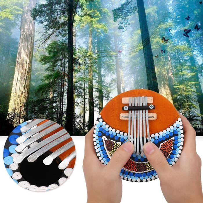 Piano De Pouce En Coquille De Noix De Coco – Instrument Miniature Accordable 7 Notes