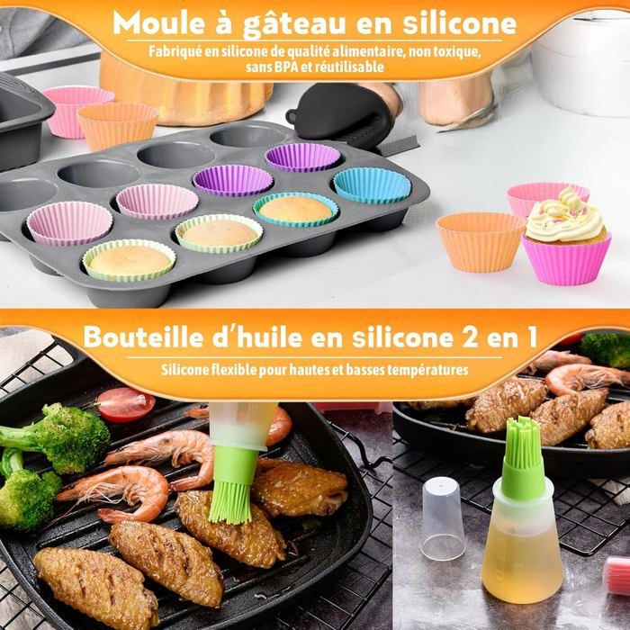 Moule Silicone Pour Air Fryer Ninja 10,4 L AF500EU – Grand Format Pour Cuire Plus En Une Fois