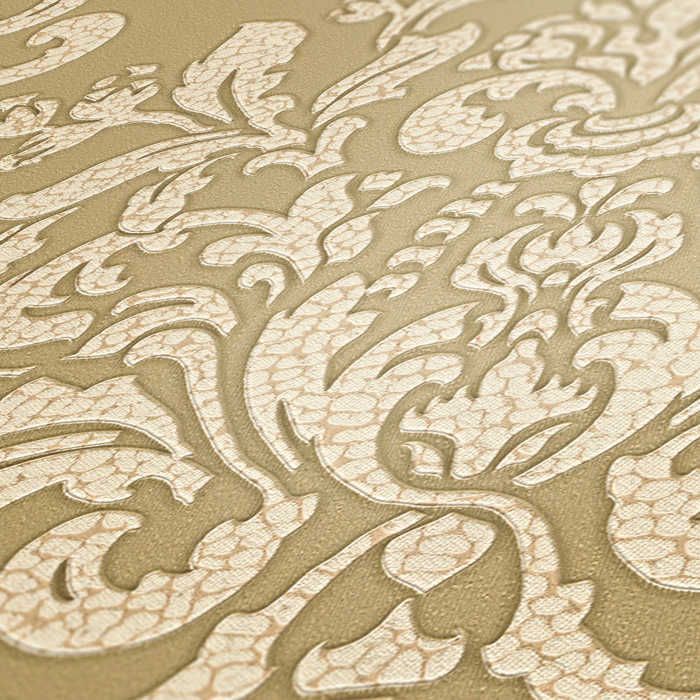 Papier Peint Baroque Nicolo M1-No.3766 Vert Métallisé Classique Baroque | Leroy Merlin