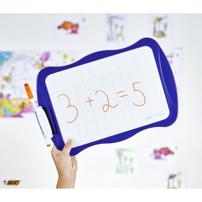 Ardoise Effaçable BIC Velleda Double Face - 21x31cm Avec 8 Feutres Et Effacette
