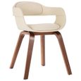 JM 1pc Chaise de salle à manger Design Scandinave Blanc Bois courbé et similicuir 49x51x70cm|8218-0