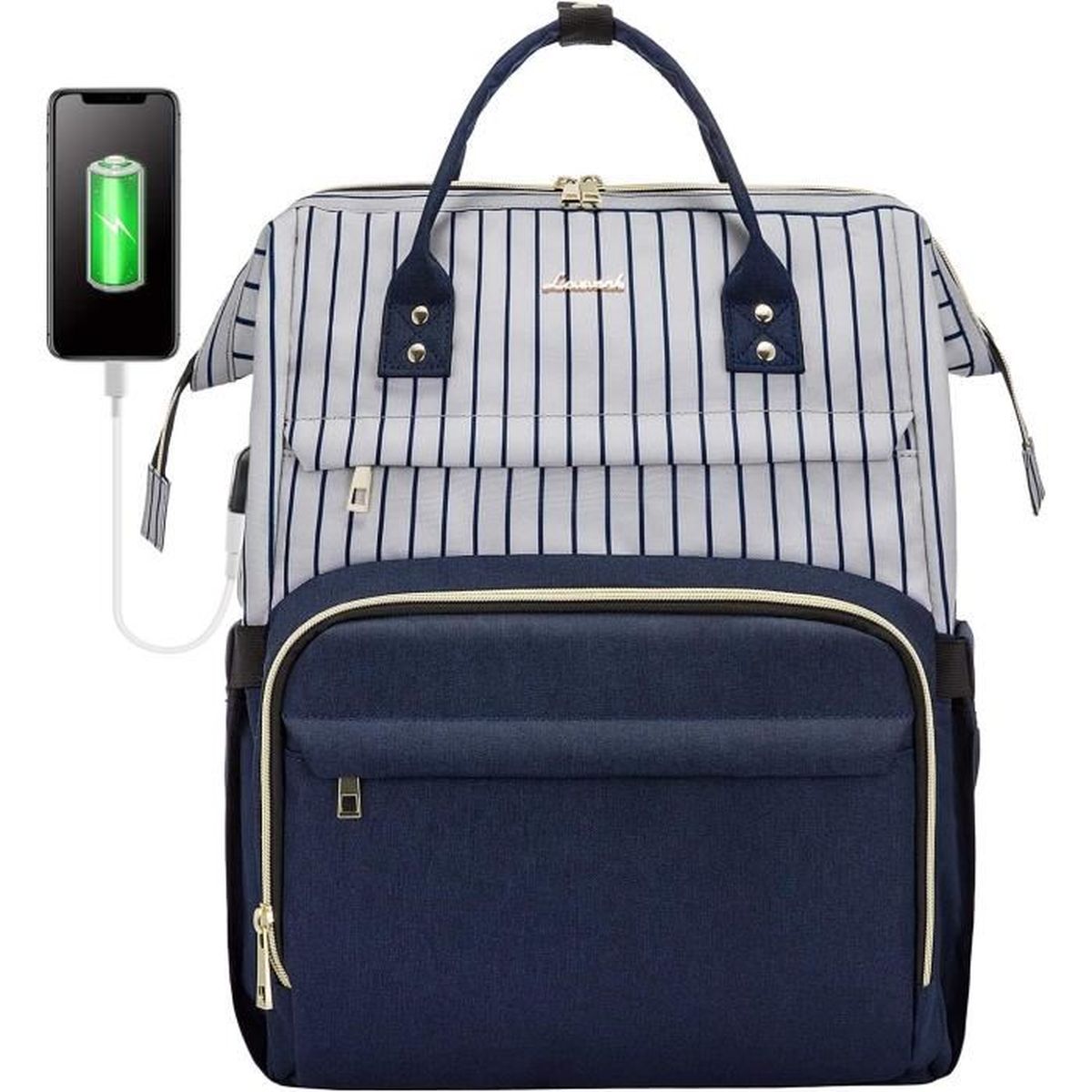 Sac ?� Dos pour Ordinateur Portable 17 Pouces, Imperm?�able Sac Ados LOVEVOOK Femme avec Port de 