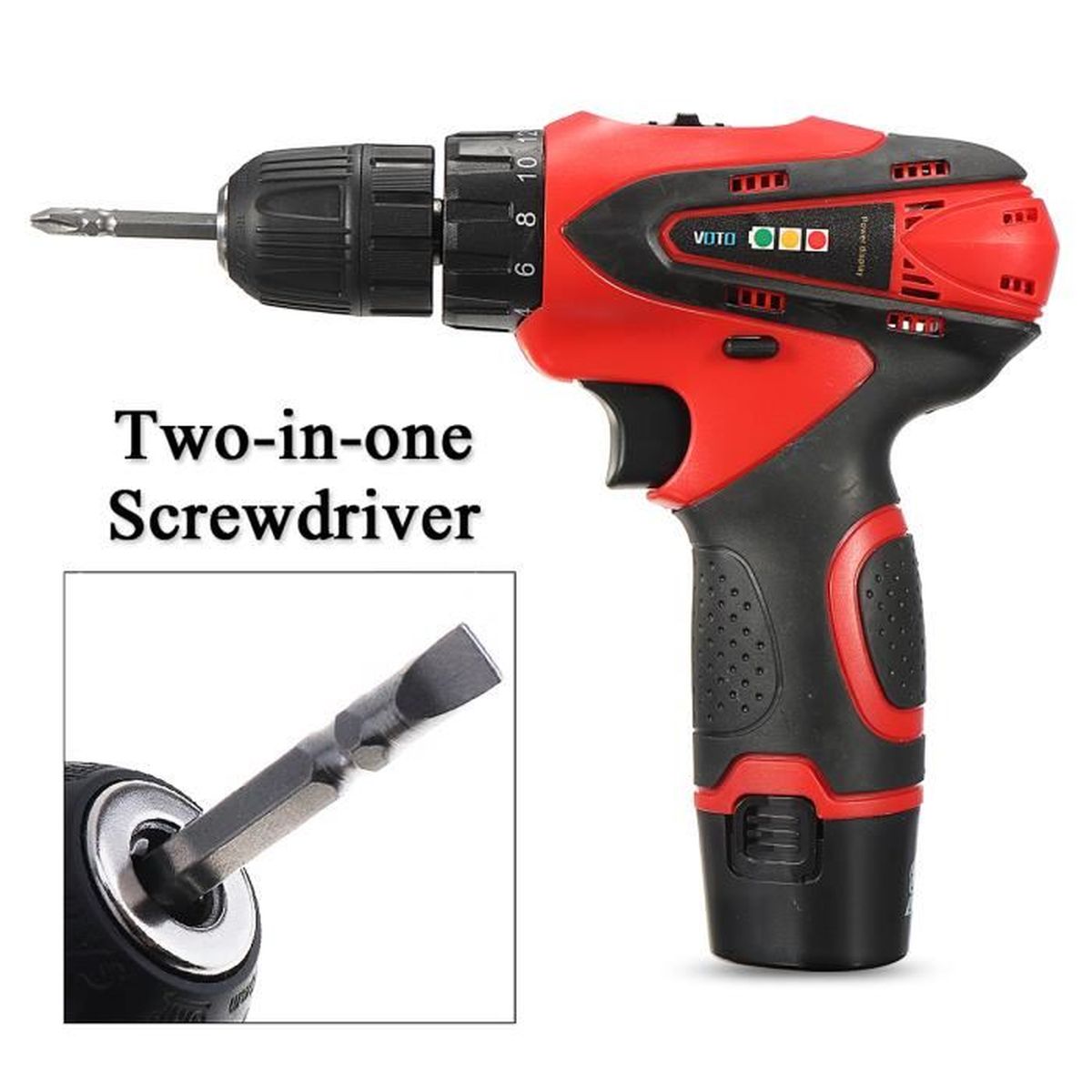 Milwaukee M12 Visseuse électrique DEL rechargeable 2 1.5Ah Piles Bit Set Sac
