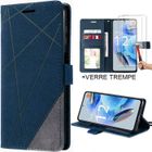 Coque - E.F.CONNECTION - Pour Xiaomi Redmi Note 12 Pro 5G - Effet Cuir - Portefeuille - 2 Verres Trempés