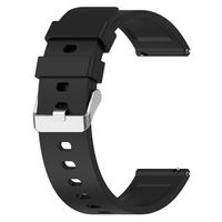 ( Noir ) Bracelet de Montre, Bracelet en Silicone avec Argent Boucle en Acier Inoxydable, pour OnePlus Nord