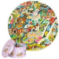 Puzzle rond Vie citadine boppi - Carton 100% recyclé - 150 pièces pour enfants 3+ ans