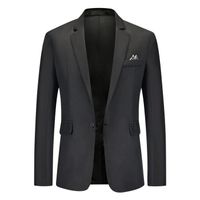 Nouveau costume décontracté pour hommes multicolore veste coupe ajustée à simple boutonnage Noir