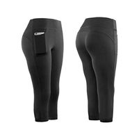 Leggings de yoga extensibles pour femmes Fitness Running Gym Sports Pockets Pantalons actifs Noir