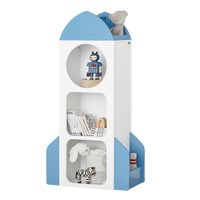 Étagère Enfant KMB87-W SoBuy - pour Livres et Jouets, Meuble pour Chambre d’Enfant – Blanc et Bleu 61 x 32 x 120 cm