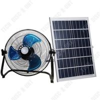 TD® Ventilateur solaire ventilateur de charge maison grand vent extérieur portable 12 pouces camping ventilateur de charge solaire