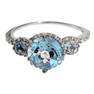 Bague Vintage Argent 925 - Avec Trois Magnifiques Cristaux (topaze ?) - Taille 52