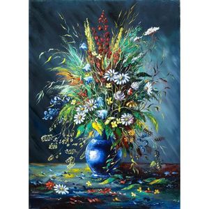 PUZZLE Puzzle 1000 Pieces Vase Bleu, Fleurs Multiples en 