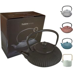 bouilloire à thé japonaise avec infuseur en acier inoxydable pour thé en vrac Théière en fonte 10 oz 