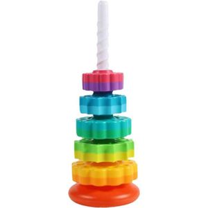 BOÎTE À FORME - GIGOGNE Fat Brain SpinAgain Spinning Toy - Bébé Spinning Toy Rainbow Stacking - Grande Pyramide pour Bébé Jouet À Empiler Stacking Toy