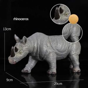 FIGURINE - PERSONNAGE Grand rhinocéros - Grand modèle de jouet de figuri