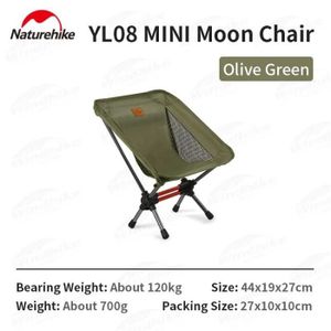 CHAISE DE CAMPING Olive verte - Natureifa-Chaise lunaire pliante ult