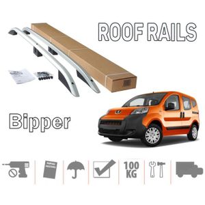 en aluminium pour Peugeot Partner Tepee 2008 TUV ELEGANCE Jeu de barres de toit Gris