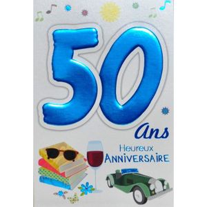Carte anniversaire 21,5 x 10,5 masculine 30 ans rayons homme femme