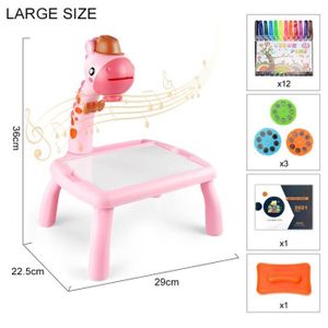 TABLE A DESSIN Dessin - Graphisme,Table projecteur de dessin pour enfants,pour tracer et dessiner,avec lumière et - Type Giraffe with Music -A